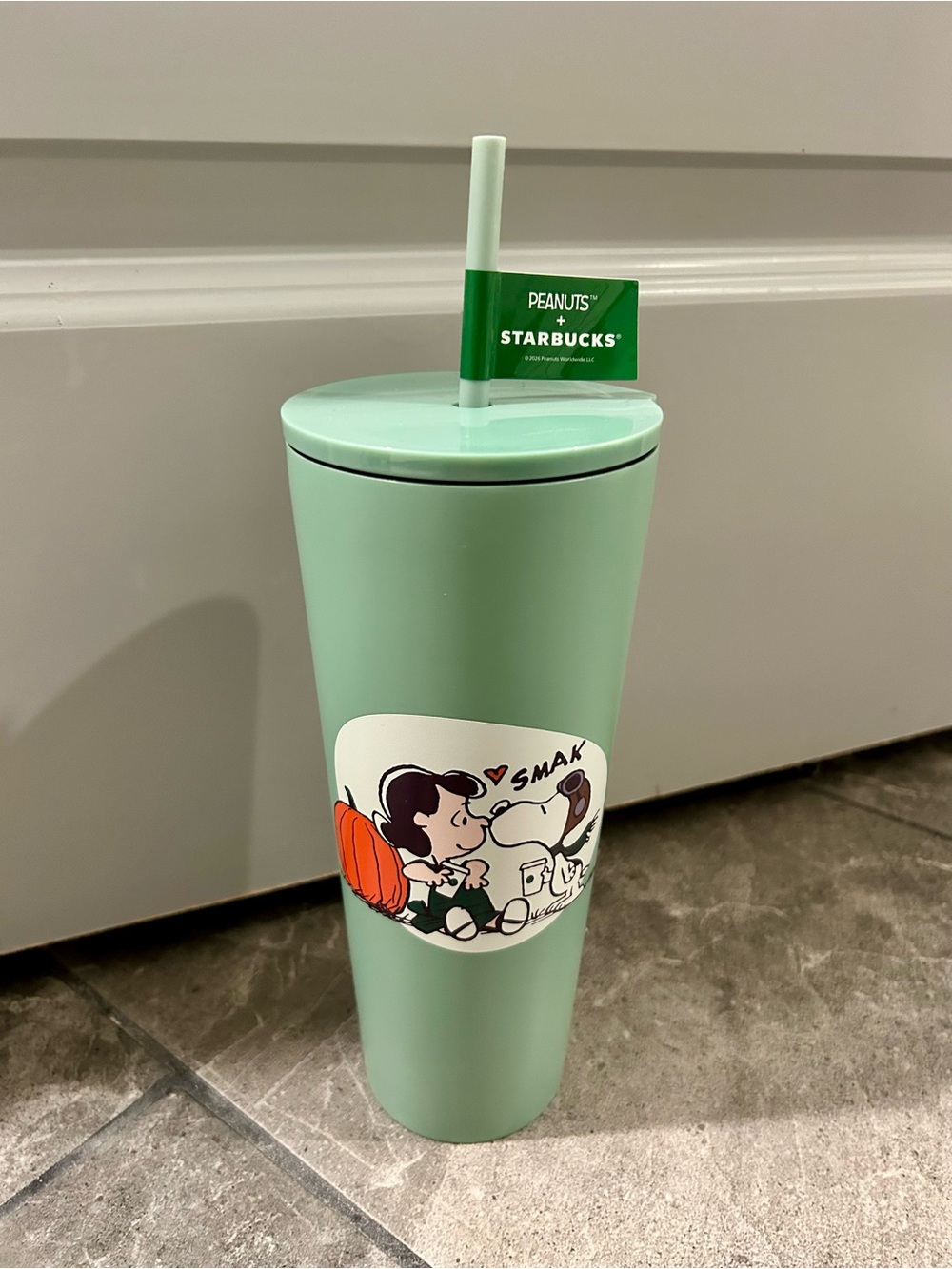 Snoopy Peanuts x Starbucks Collab Tumbler Cup With Straw
